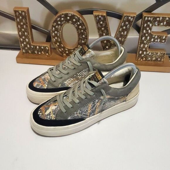 Vintage Havana Womens Spot On Calf Hair Snake Lace Up Gray Sneakers Sz 6.5 - Picture 5 of 12